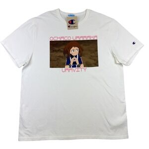 Champion My Hero Academia Ochaco‎ Uraraka Shirt Mens XL White Anime Graphic